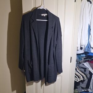 LOFT Charcoal Open Front Jacket